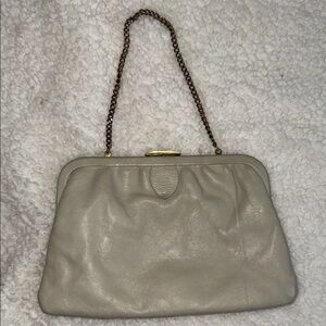 Vintage Calderon Cream Leather Chain Strap Bag